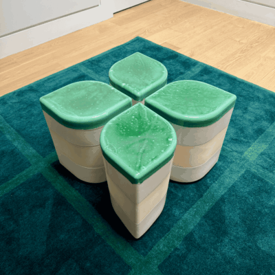 Set of 4 Oribe Green Perfect Leaf Tables