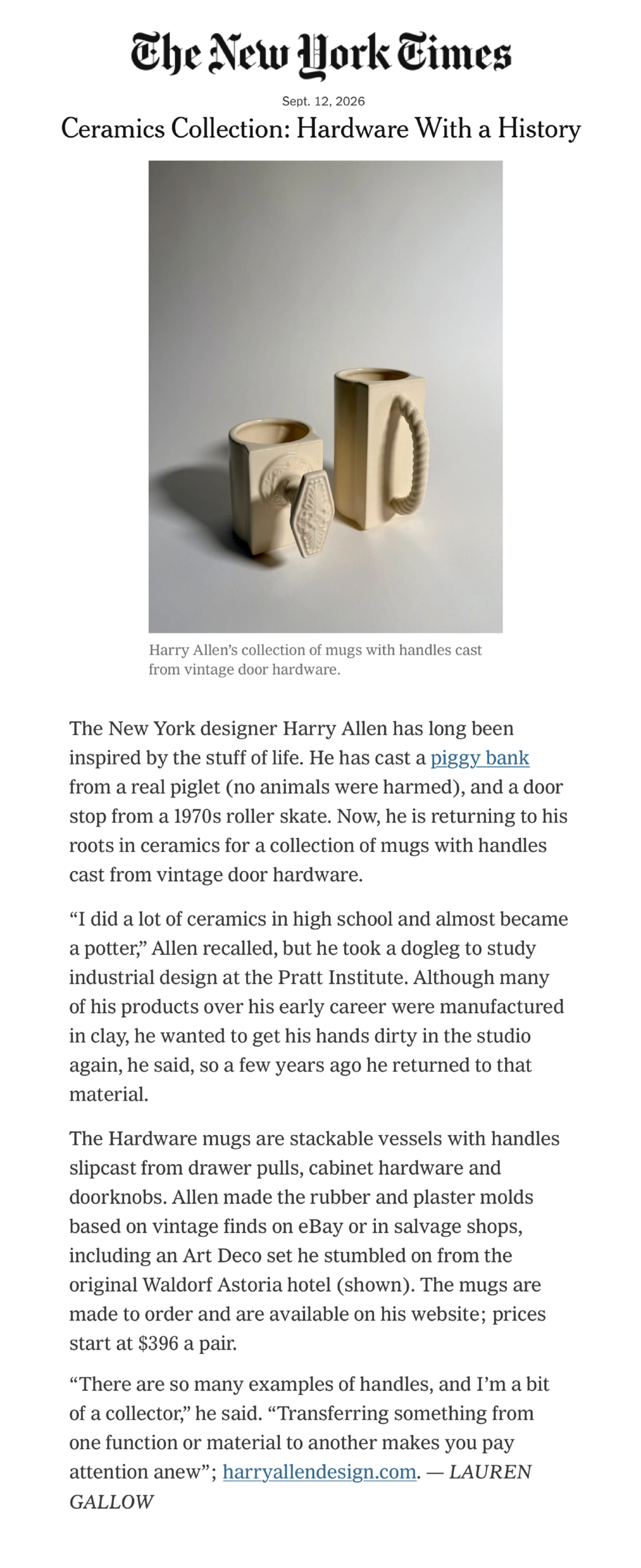 Harry Allen Design | HAD in the NYT